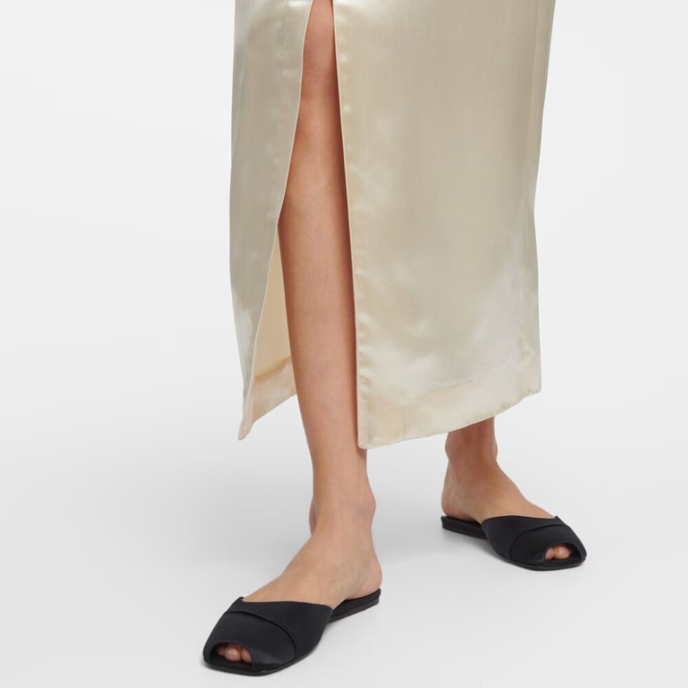 The Row Milla Flats in Navy Satin - EU 38 (equivalent to US 7.5)